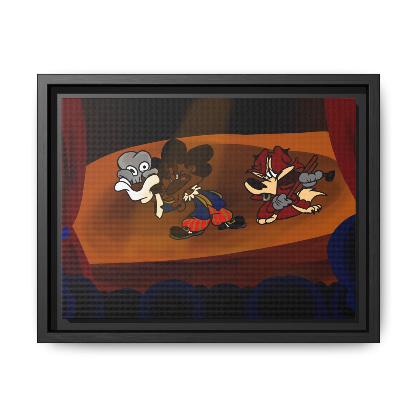 Spoken Art Matte Canvas Framed — Vintage Cartoon Stage Art Print