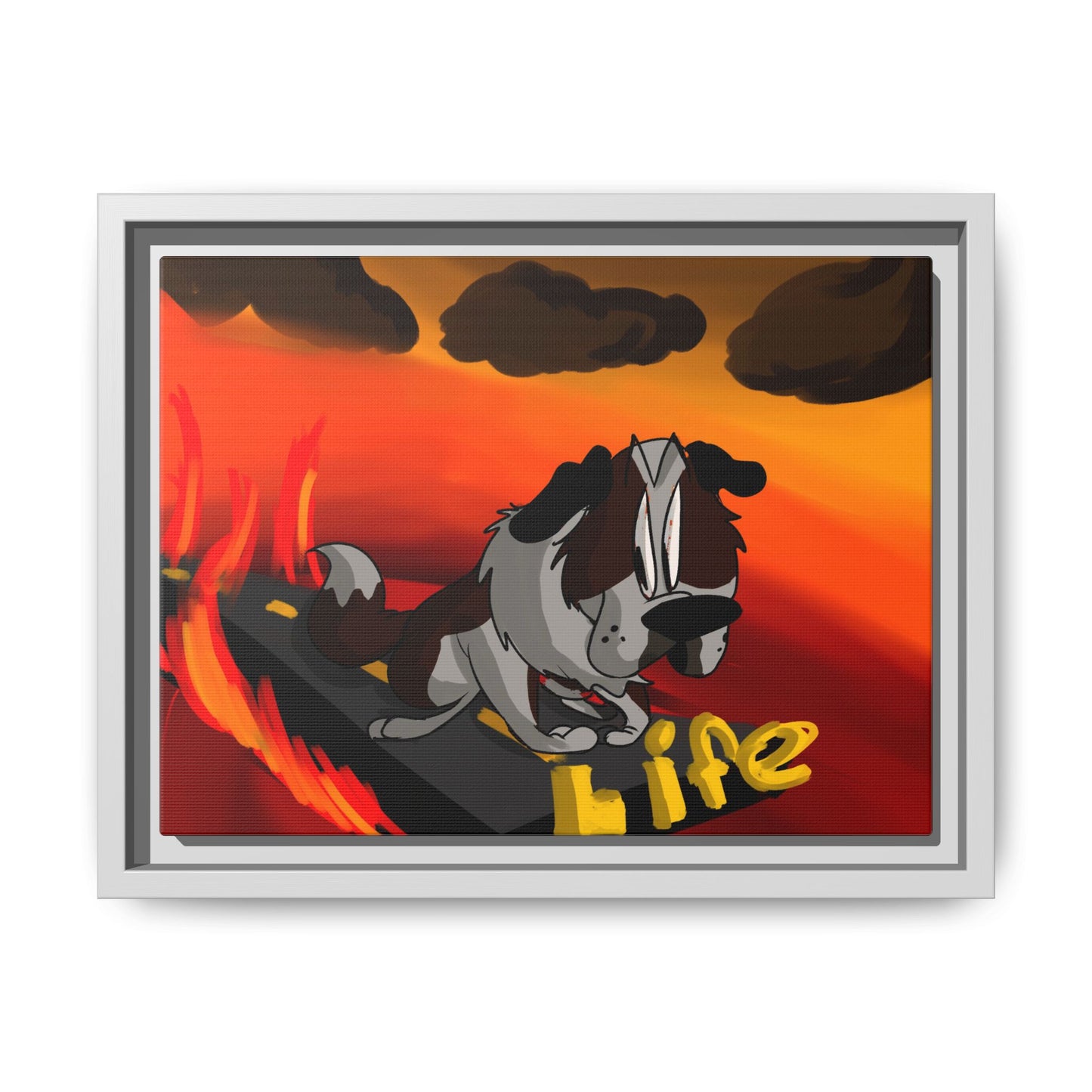 Life Matte Framed Canvas — Colorful 'Life' Pop Art Wall Decor