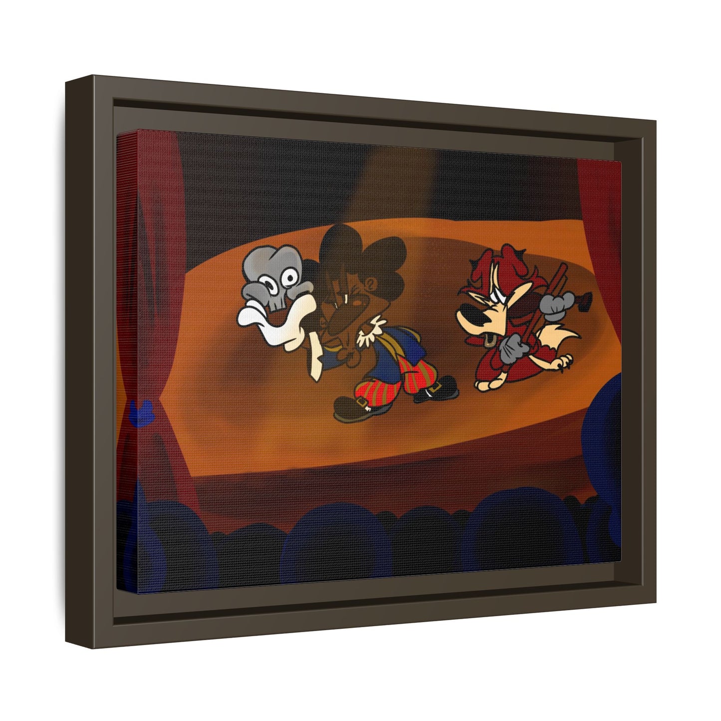 Spoken Art Matte Canvas Framed — Vintage Cartoon Stage Art Print