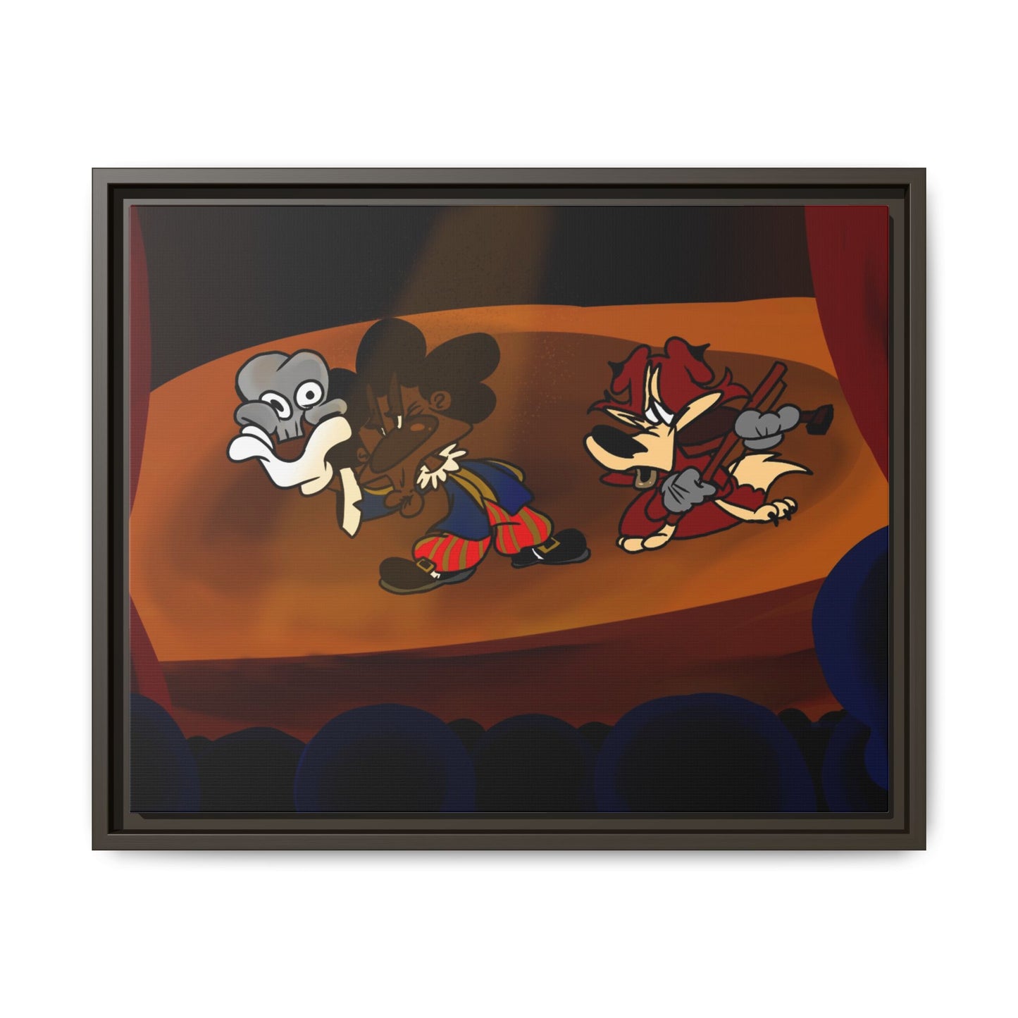 Spoken Art Matte Canvas Framed — Vintage Cartoon Stage Art Print