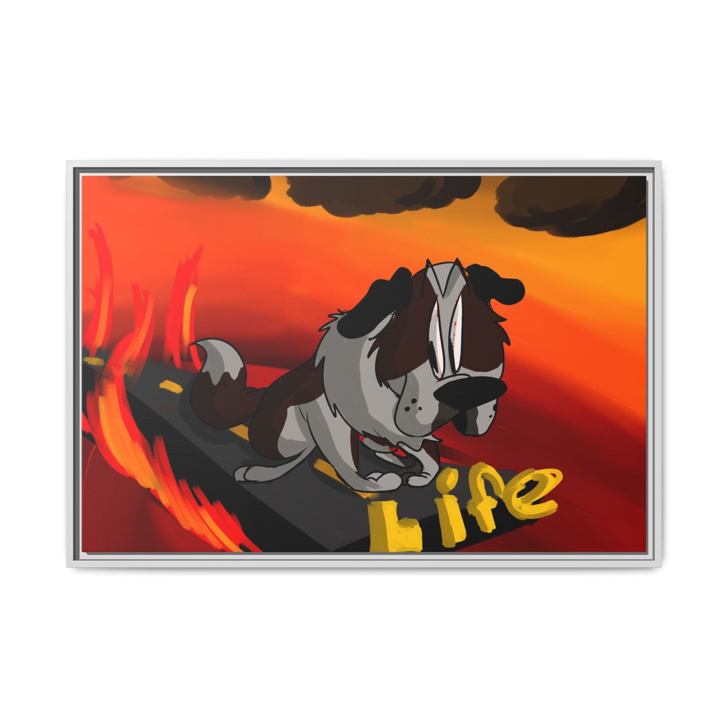 Life Matte Framed Canvas — Colorful 'Life' Pop Art Wall Decor