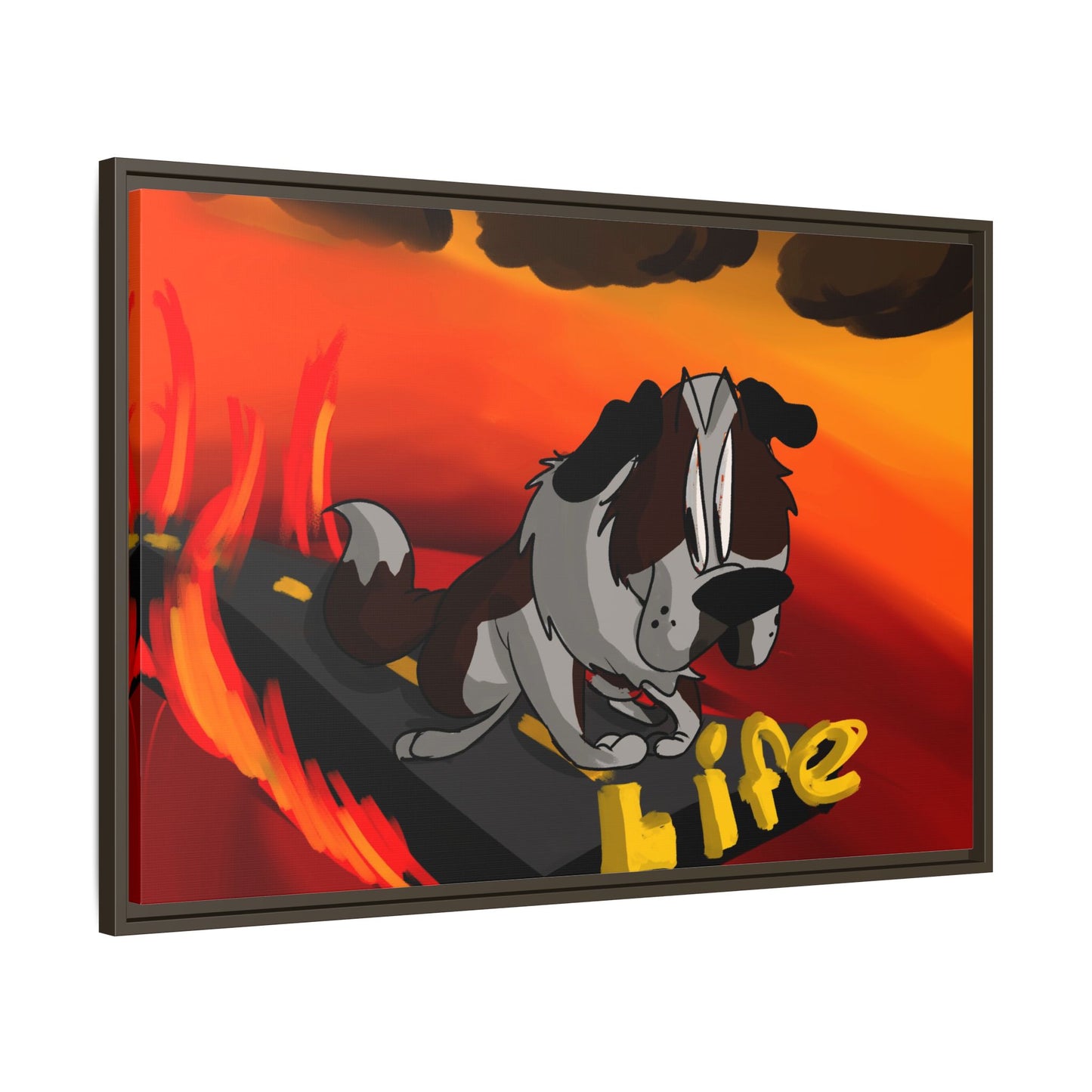 Life Matte Framed Canvas — Colorful 'Life' Pop Art Wall Decor