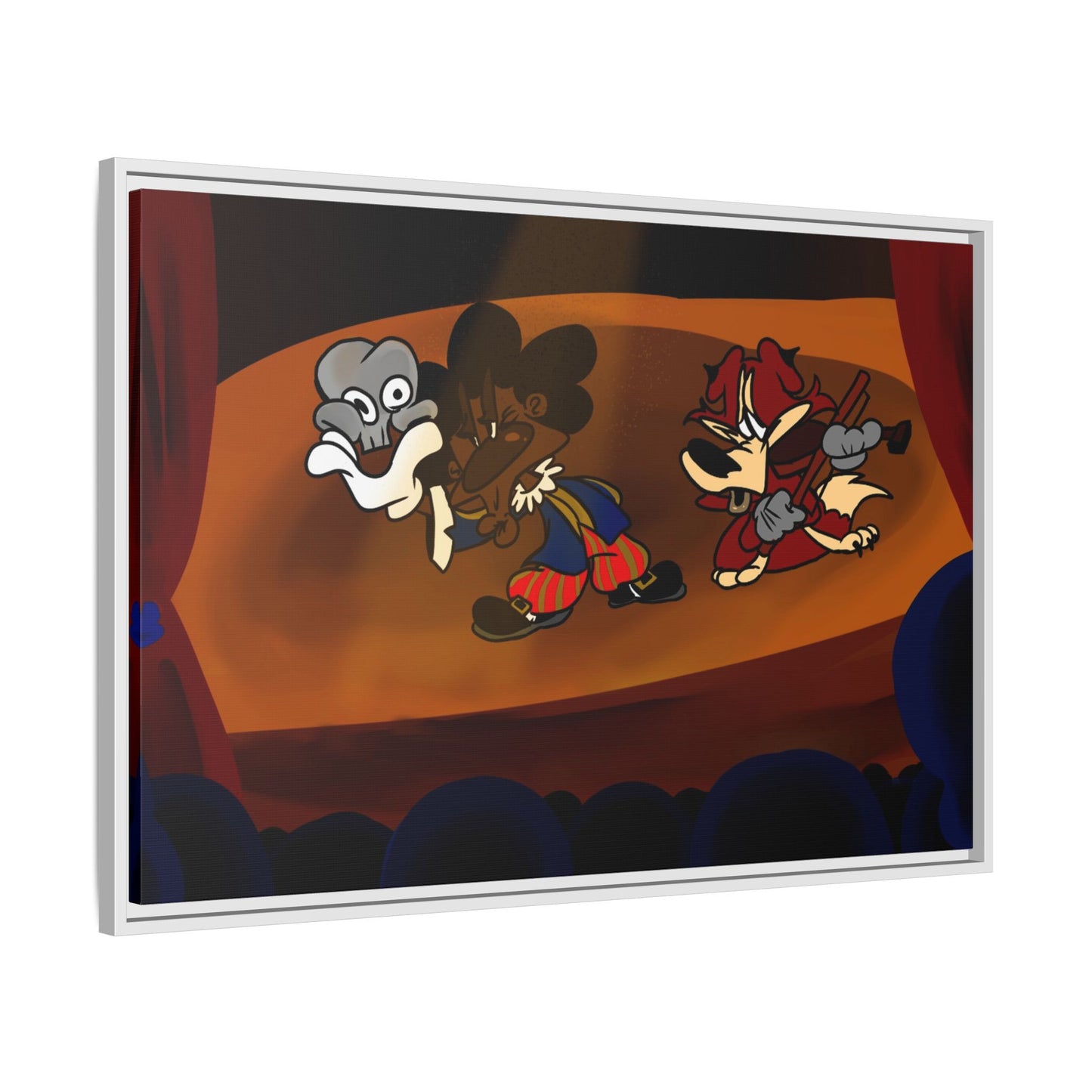 Spoken Art Matte Canvas Framed — Vintage Cartoon Stage Art Print