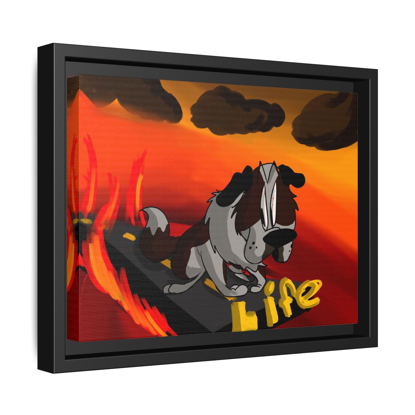 Life Matte Framed Canvas — Colorful 'Life' Pop Art Wall Decor