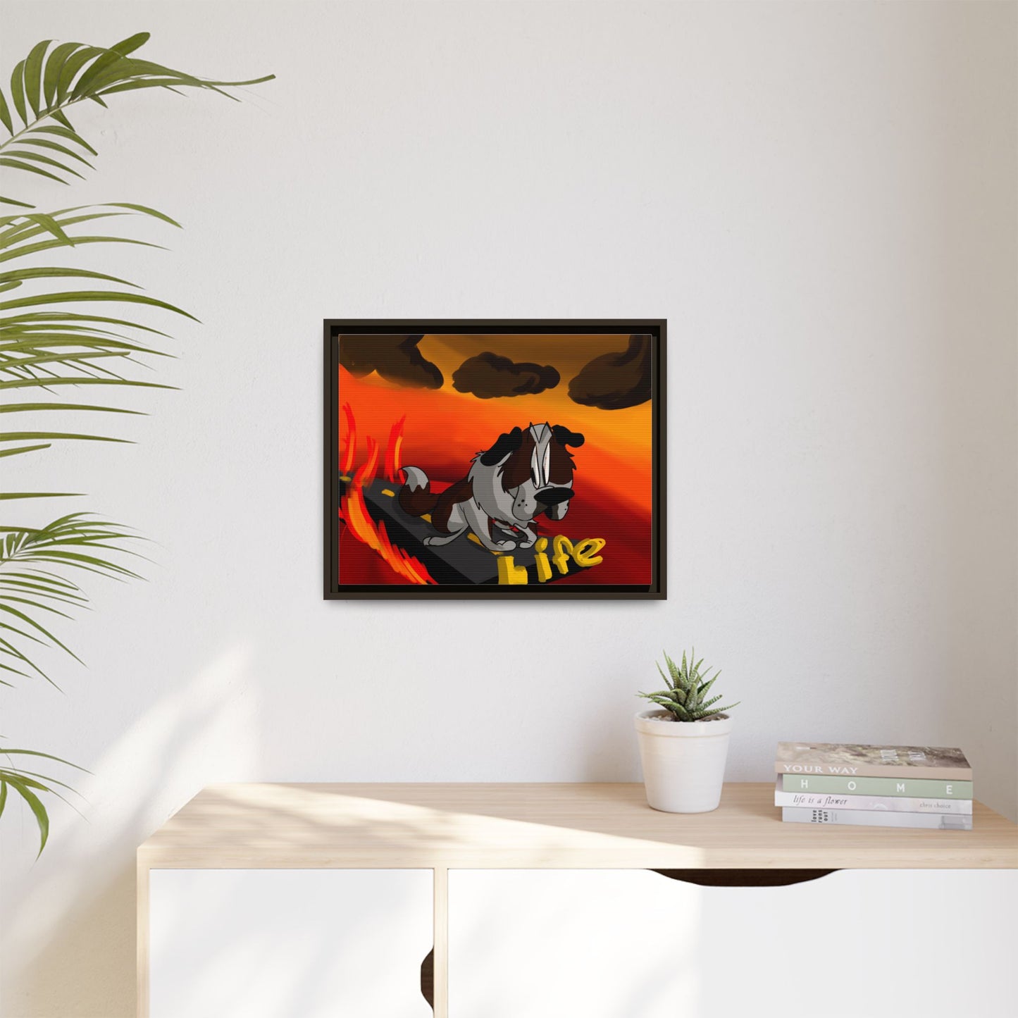 Life Matte Framed Canvas — Colorful 'Life' Pop Art Wall Decor