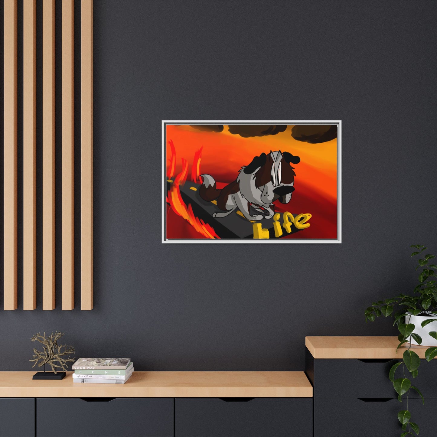 Life Matte Framed Canvas — Colorful 'Life' Pop Art Wall Decor