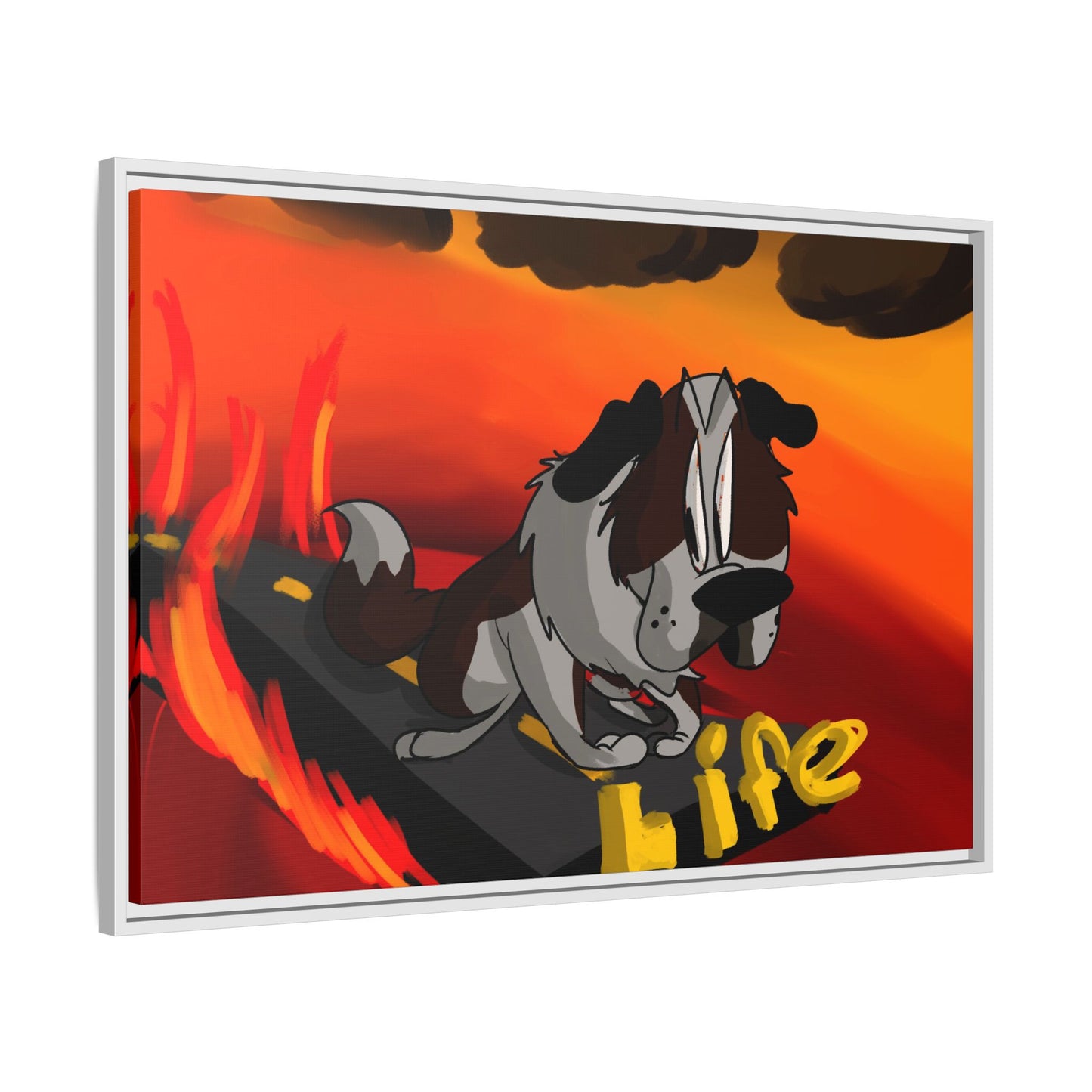 Life Matte Framed Canvas — Colorful 'Life' Pop Art Wall Decor