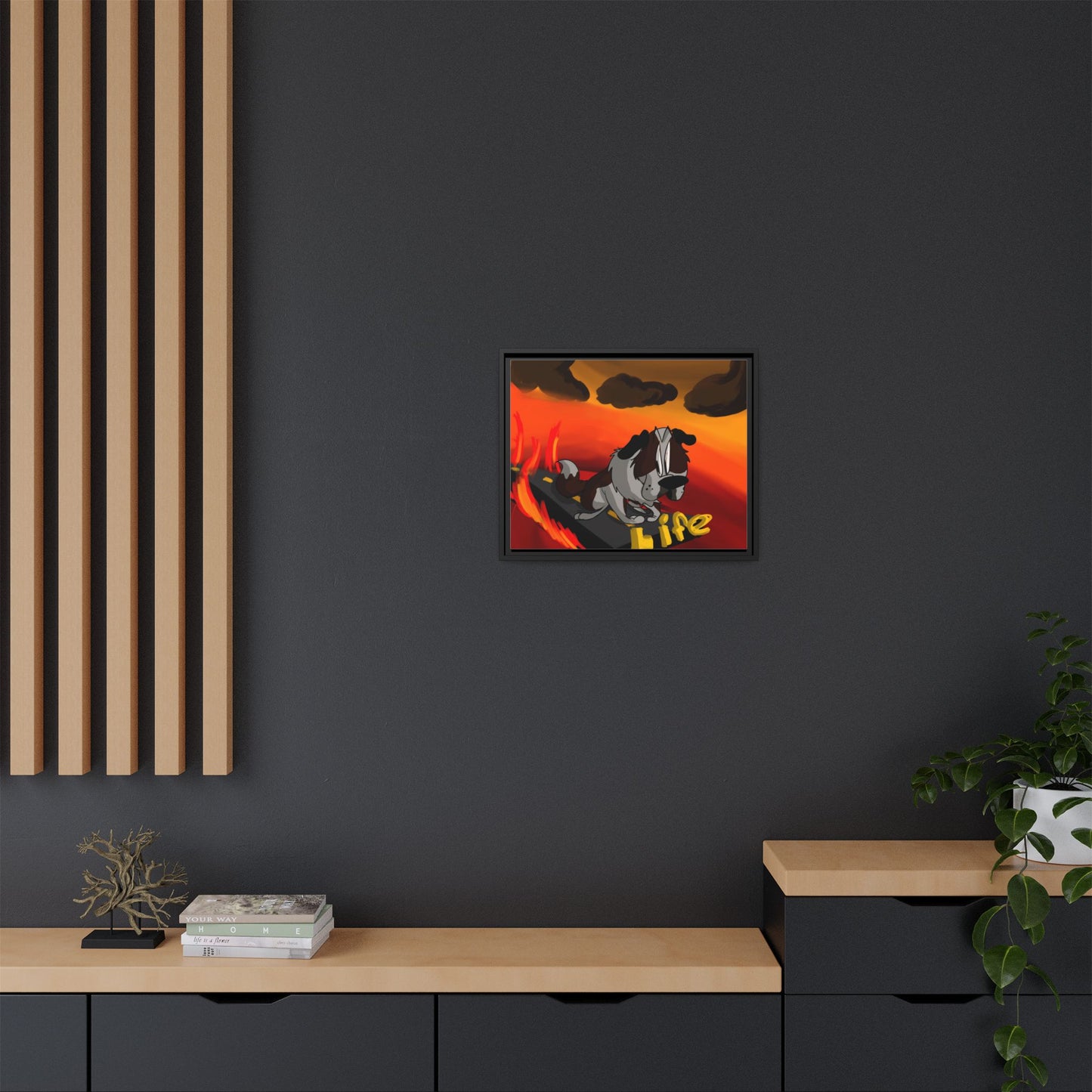 Life Matte Framed Canvas — Colorful 'Life' Pop Art Wall Decor