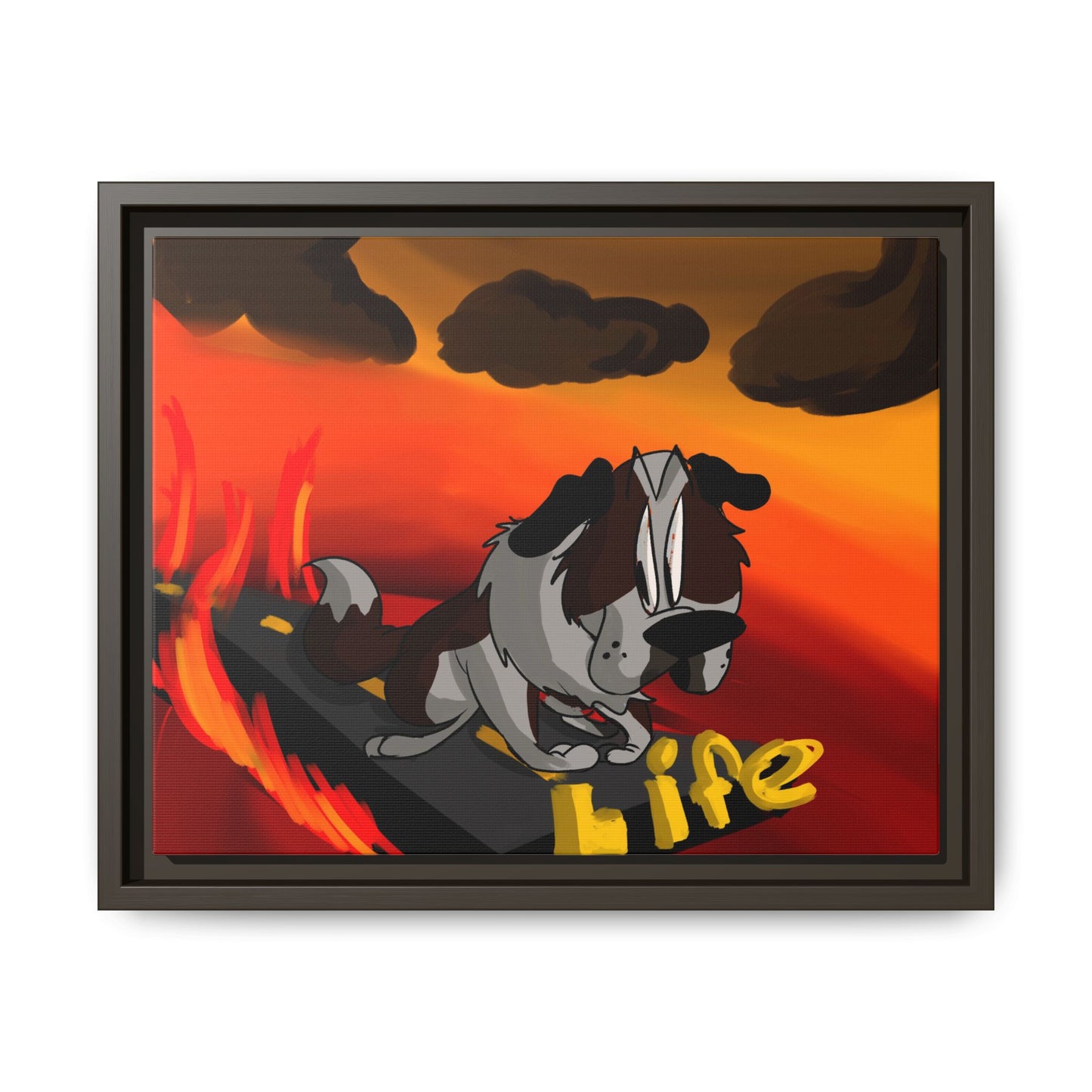 Life Matte Framed Canvas — Colorful 'Life' Pop Art Wall Decor