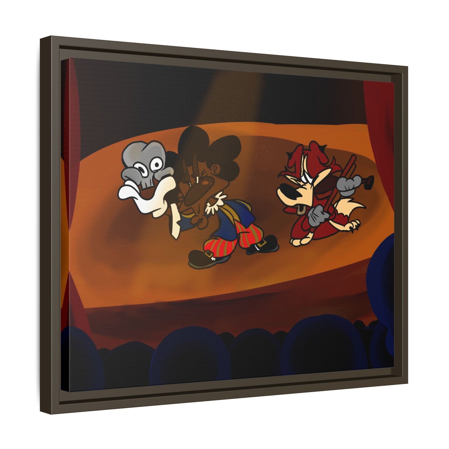 Spoken Art Matte Canvas Framed — Vintage Cartoon Stage Art Print