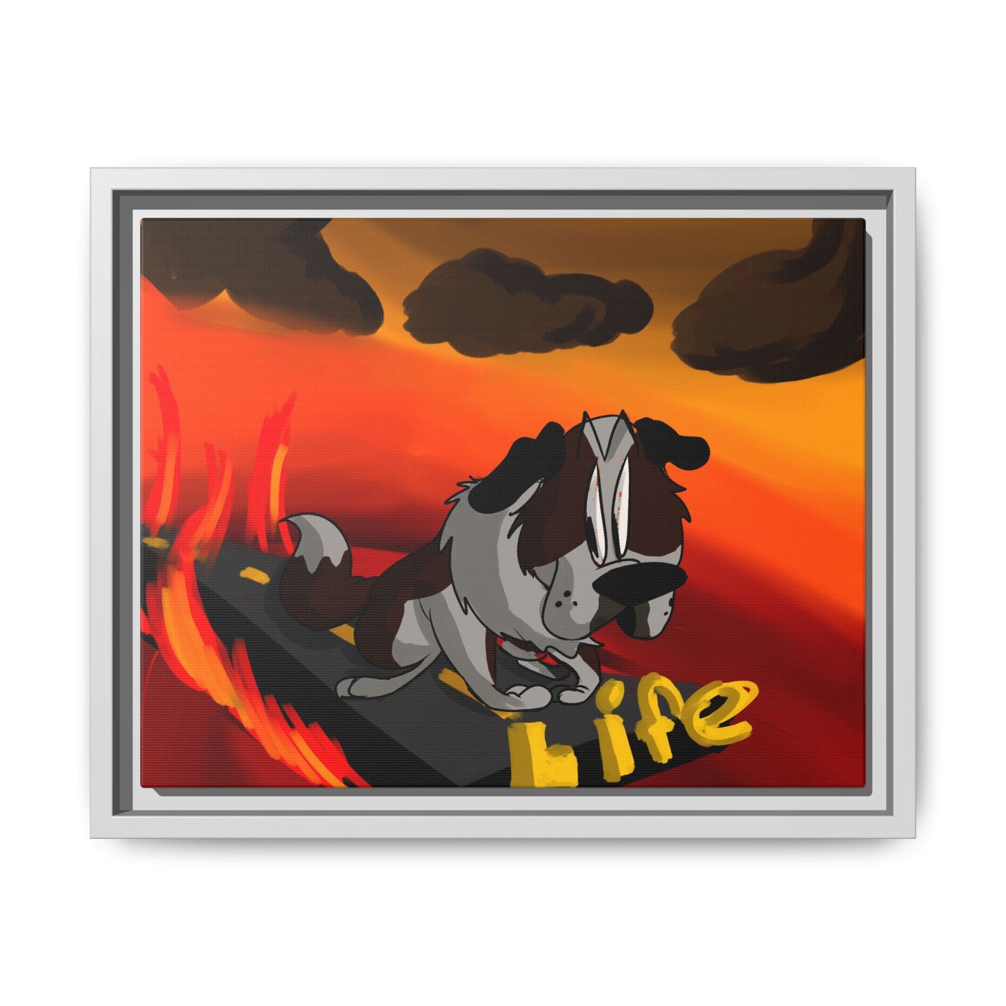 Life Matte Framed Canvas — Colorful 'Life' Pop Art Wall Decor
