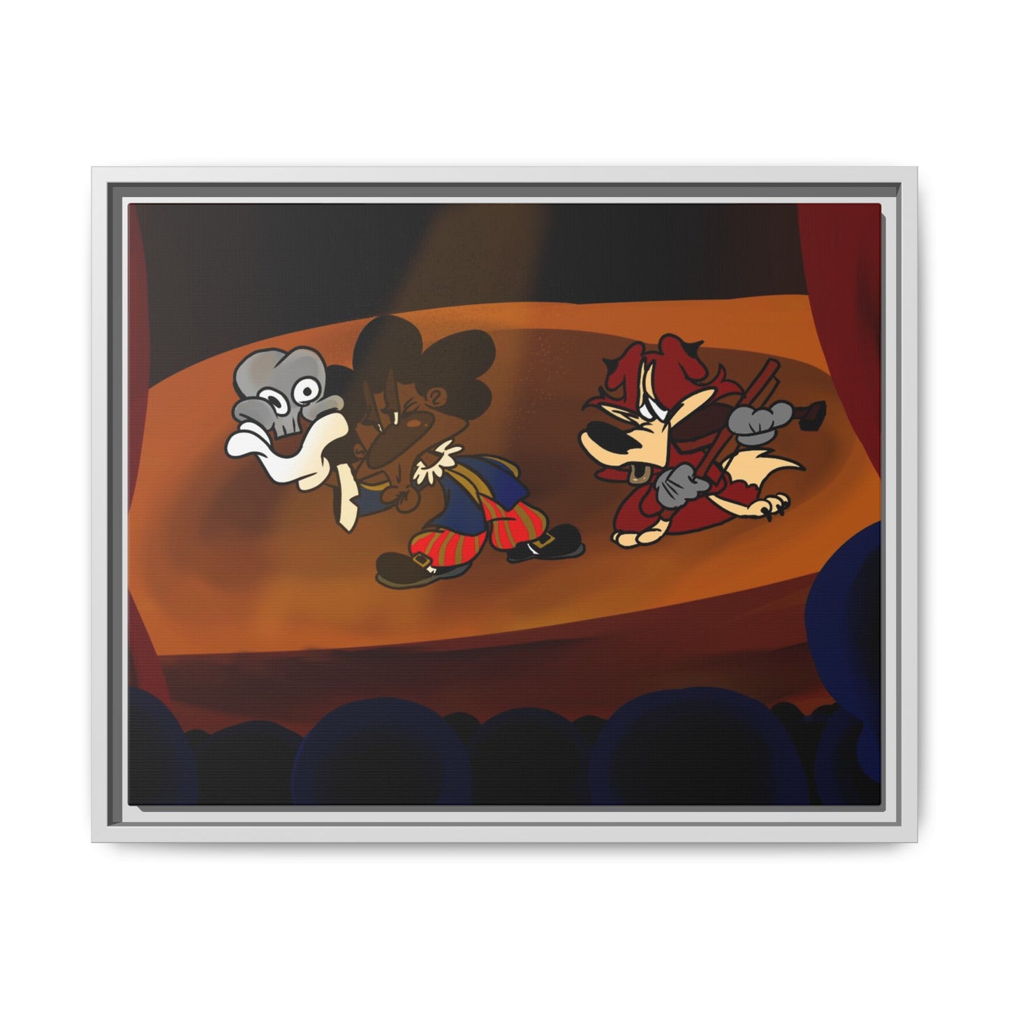 Spoken Art Matte Canvas Framed — Vintage Cartoon Stage Art Print