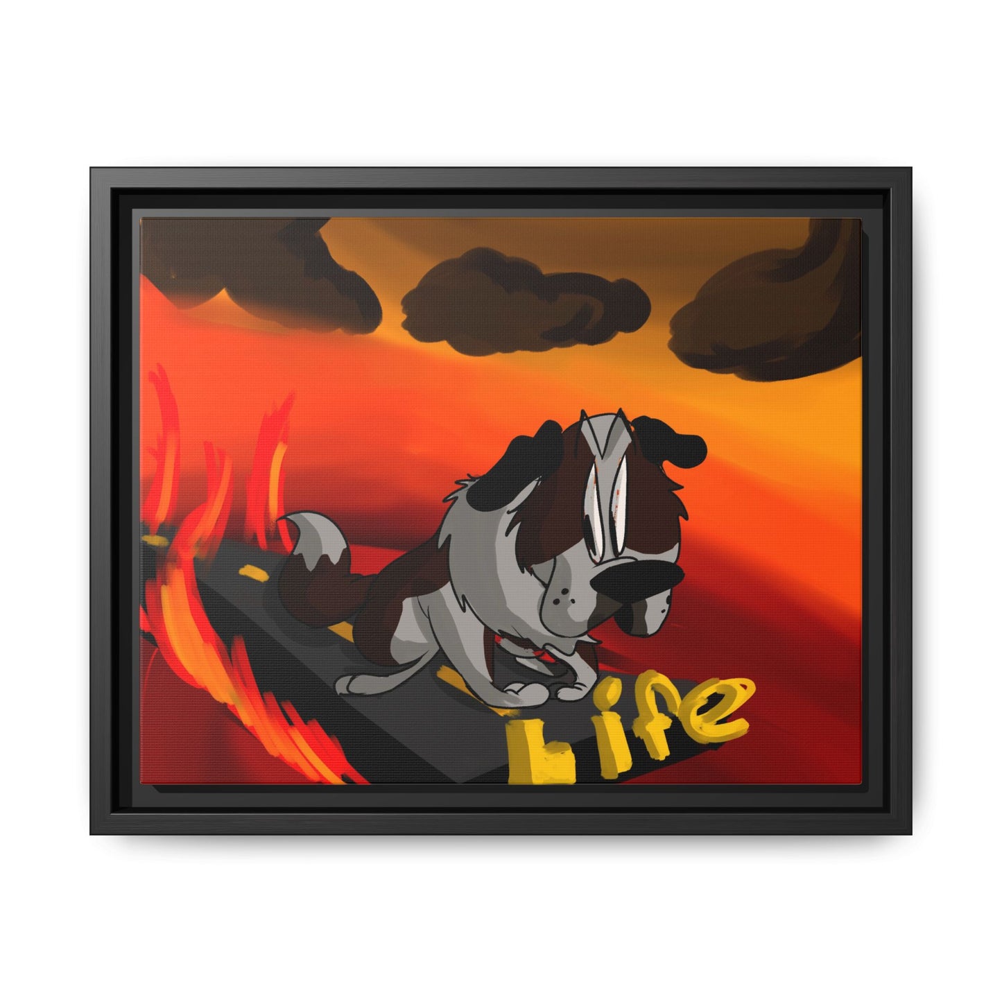 Life Matte Framed Canvas — Colorful 'Life' Pop Art Wall Decor