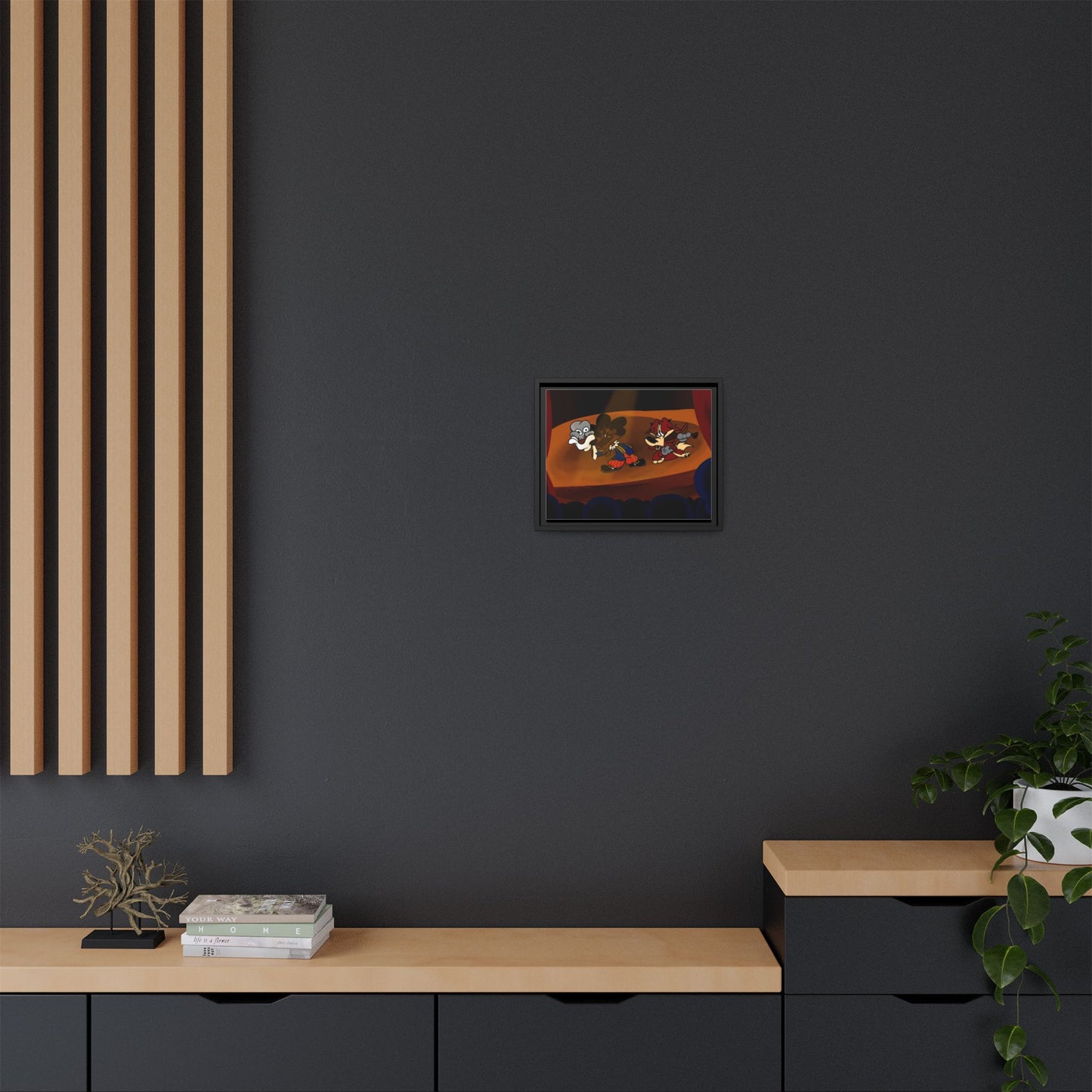 Spoken Art Matte Canvas Framed — Vintage Cartoon Stage Art Print