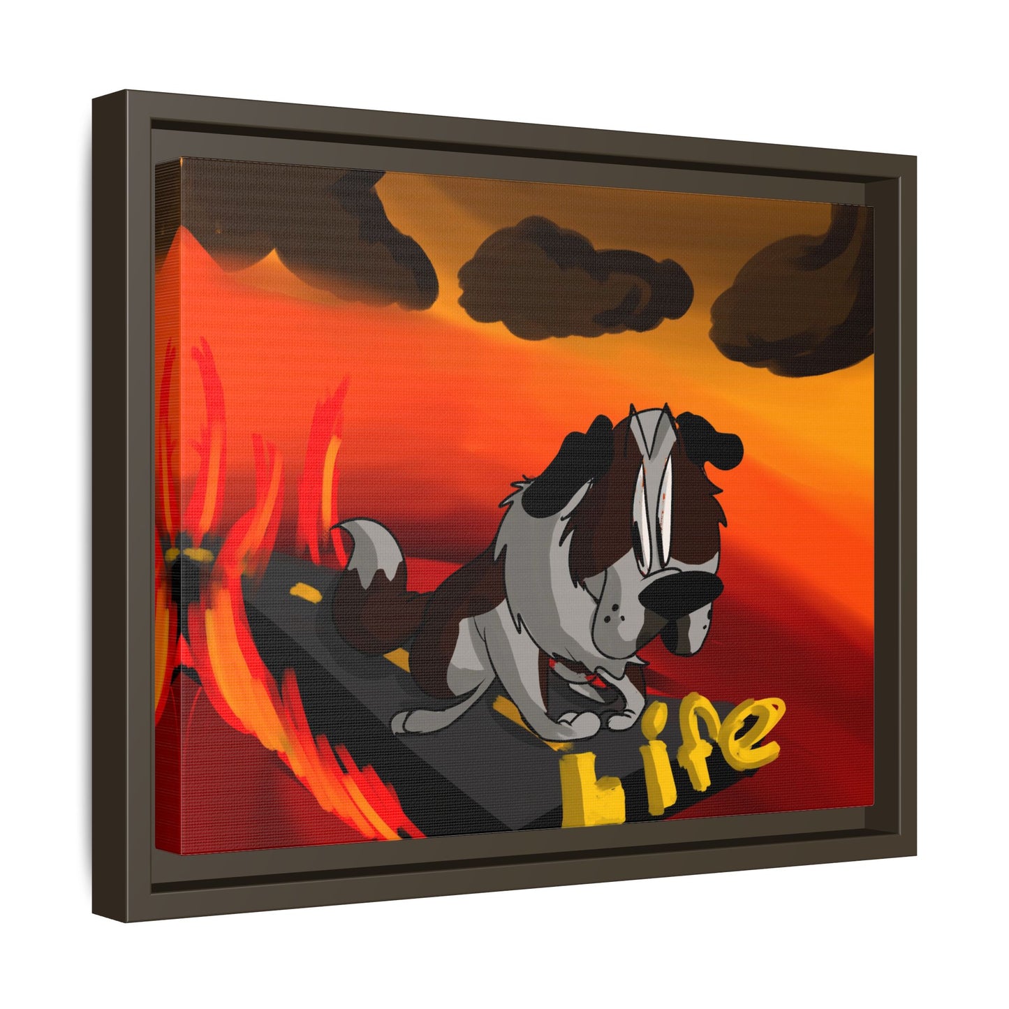 Life Matte Framed Canvas — Colorful 'Life' Pop Art Wall Decor